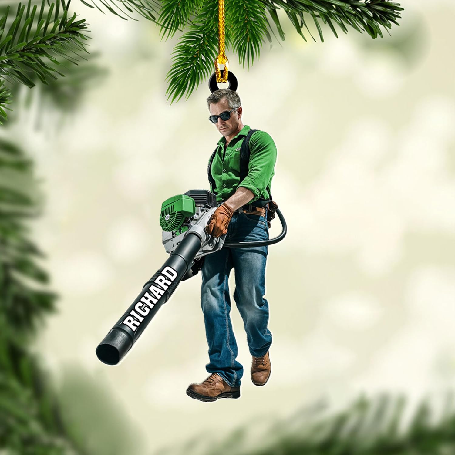 Personalized Leaf Blower Ornament Leaf Blower Christmas Ornament, Leaf Blowers Ornament Christmas, Leaf Blowers Ornament for Christmas Tree Decor Hanging Leaf Blowers Gift Xmas (1, LB2)