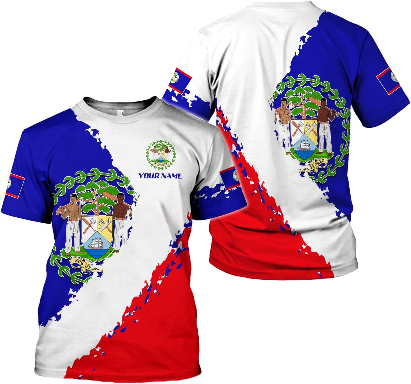Artparel Personalized Belize Shirt Coat of Arms of Belize Flag Shirts Belizean Country Flag Gift T-Shirt Belizean Shirt S-5XL