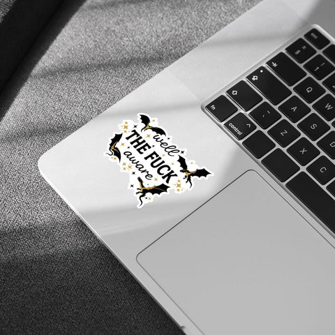 (3PCS) Well The Fuck Aware Sticker, Sarcastic Dragon Fantasy Adult Humor Vinyl Decal Waterproof for Laptop, Water Bottle, Tumbler, Notebook, Car – Gift for Women with Attitude 3 Inch