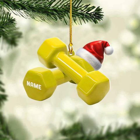 AOVL Personalized Weight Plate Ornament Weight Ornament Fitness Gift for Gym Ornament Merry Liftmas Christmas Hanging Ornaments Weight Plates Ceramic Ornament (DF4)
