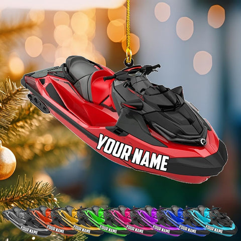 Podagree Personalized Pontoon Boat Ornament, Pontoon Christmas Ornament, Pontoon Boat Christmas Car Ornament, Pontoon Boat, Custom Pontoon String Light Ornament (WB9)