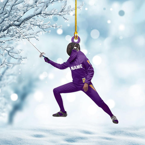 Royal Fight Personalized Fencing Ornament Fencing Christmas Ornament Fencing Gift, Fencing Christmas Tree Decor Fencer Ornament Gift for Christmas 2023 Fencer Fencing Ornament (Fencing 2)