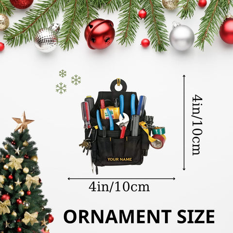 Artparel Personalized Electrician Ornament, Electrician Tool Bag Outfit Christmas Ornament, Electrician Gift Christmas Ornament, Gifts for Electrician Lovers, Electrician Outfit Christmas Ornament