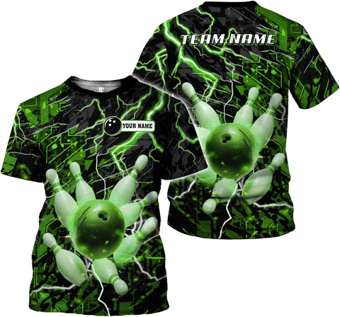 Rivelus Personalized Name Bowling Shirts for Men and Women 3D, Bowling Shirts for Team Bowling, Bowling Shirts Gift
