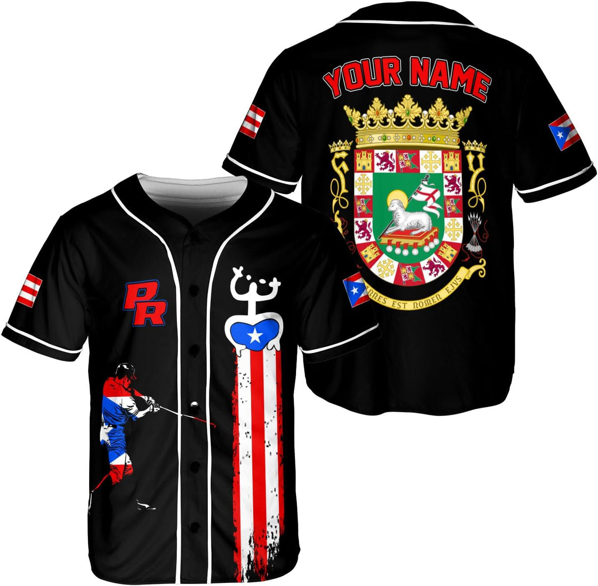 RoyalBro Personalized Puerto Rico Baseball Shirt - Custom Team Name, Puerto Rican Baseball Jersey for Men