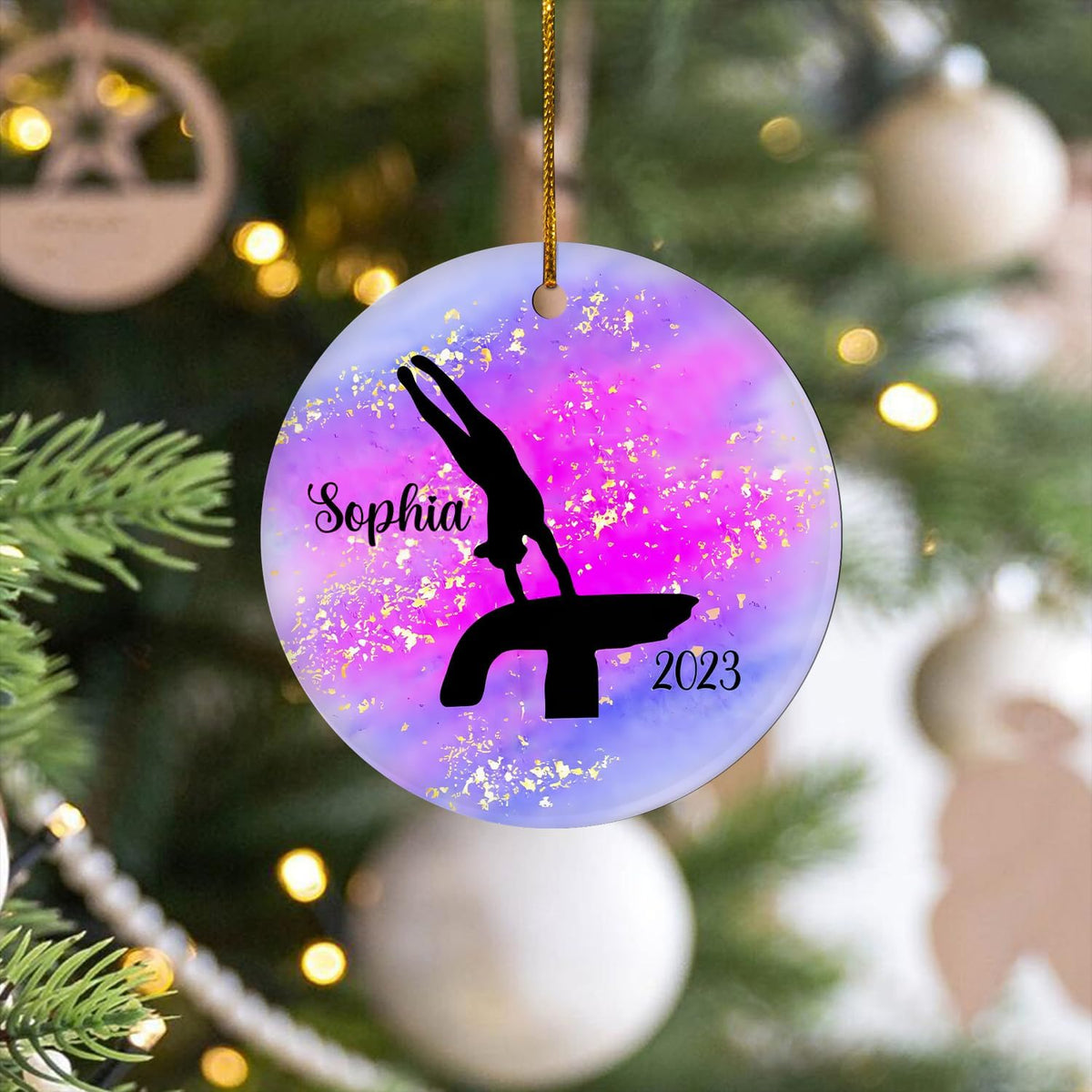 Parvii Personalized Gymnastics Ornaments for Christmas Tree, Gymnastics Christmas Ornament, Gymnastics Ornament for Baby Girl, Gymnastics Christmas Ornament Tree Hanging Ornament (G1)