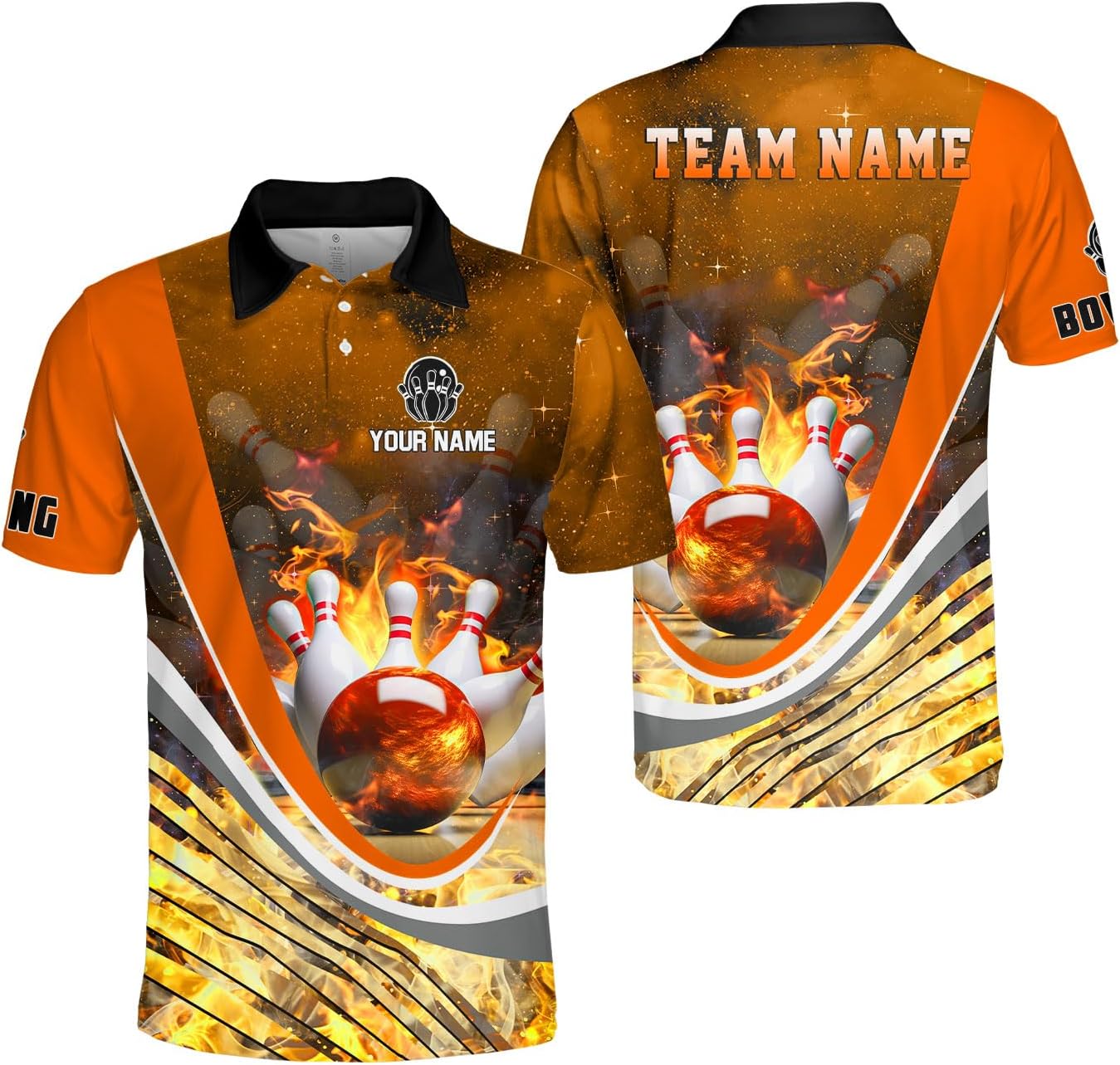 Ligthuy Personalized Name Bowling Polo Shirts 3D for Men and Women, Bowling Shirt, Bowling Shirts for Men Team Bowling Shirt