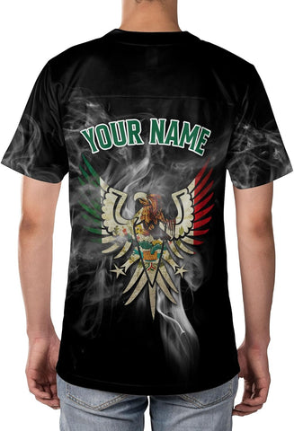 Artparel Custom Mexico Soccer Jersey Mexican Flag Jerseys Sports Shirt Mexico Soccer Shirts for Men Mexico Eagle Flag Jersey