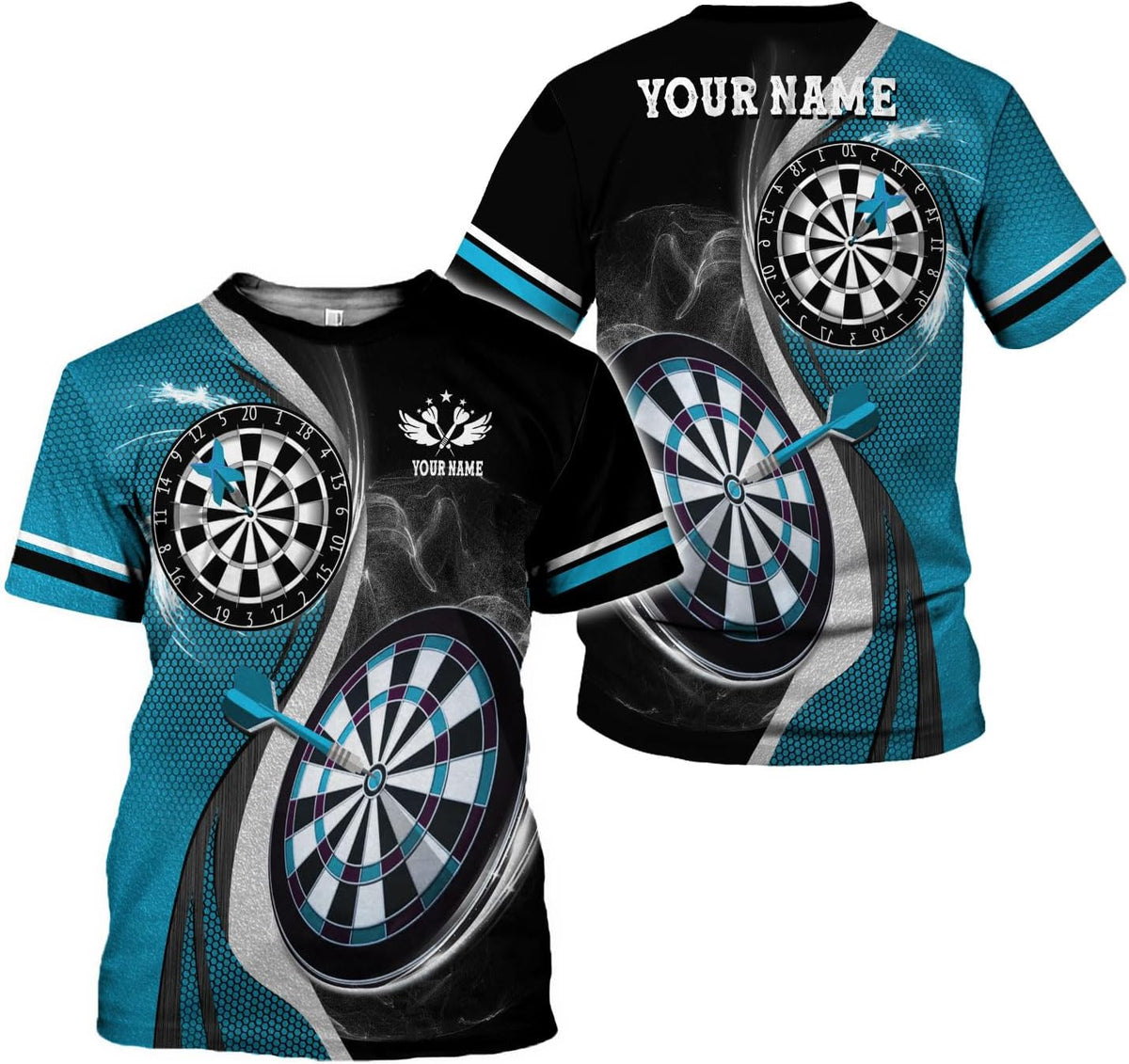 Artparel Personalized Dart Shirts for Men, Dart Polo 3D Shirts Custom Name Shirt, American Flag Shirt Unisex Shirt Size S-5XL