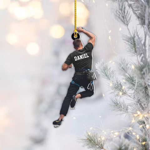 Artparel Personalized Climbing Ornaments Rock Climbing Christmas Ornament Rock Climber Ornaments Climber Lover Mountaineer Ornament Gift for Men Women Gift for Climber (CLB11)