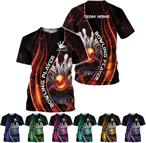 Mostprints Personalized Name Bowling Shirts for Men and Women 3D, Bowling Shirts for Team Bowling, Bowling Shirts Gift