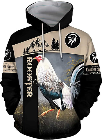 Personalized Rooster Hoodie for Men Unisex 3D Unisex Hoodie, T Shirt, Zip Up Hoodie, Sweatshirt for Men Women HD781 Multicolor