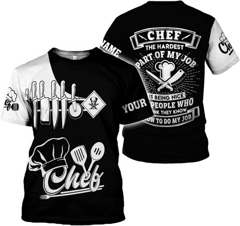 Custom Chef Shirt Chef Shirts for Men Gifts for Master Chef Lovers Custom Chef T Shirts for Men Funny 3D Chef Shirts for Men