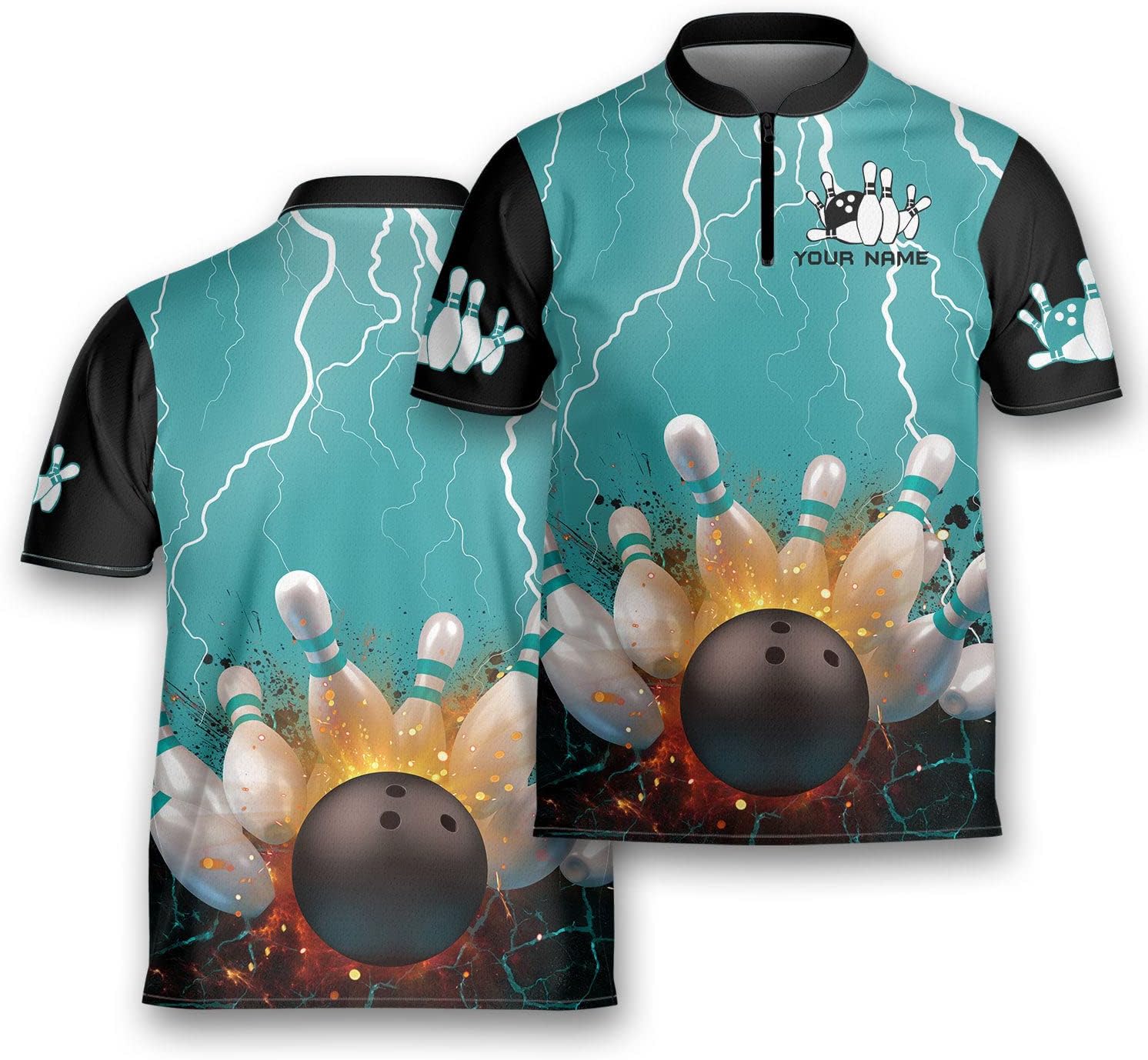 Custom Bowling Jerseys for Men Women Personalized Team Name Quarter Zip 3D Apparel Customized Bowling Jersey Shirts Unisex