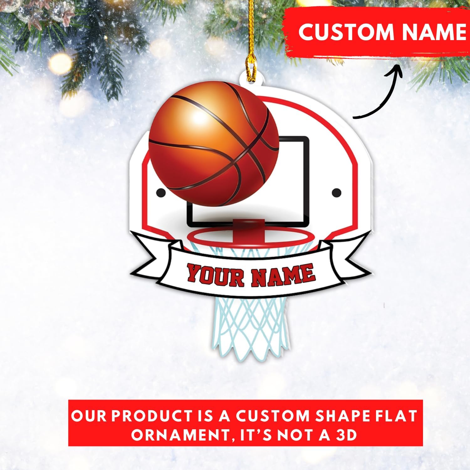 Personalized Basketball Ornaments, Basketball Christmas Ornaments, Basketball Ornament Basketball Gifts, Basketball Gifts for Men, Basketball Coach Gifts for Women (Style 10)