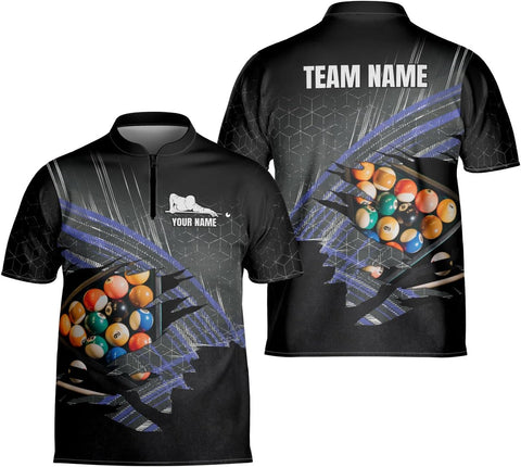 Personalized Billiard Bowling Jersey 3D Billiard Shirt Custom Billiard Flag Shirt Men's Pool Billiards Shirt 8 Ball Men Women
