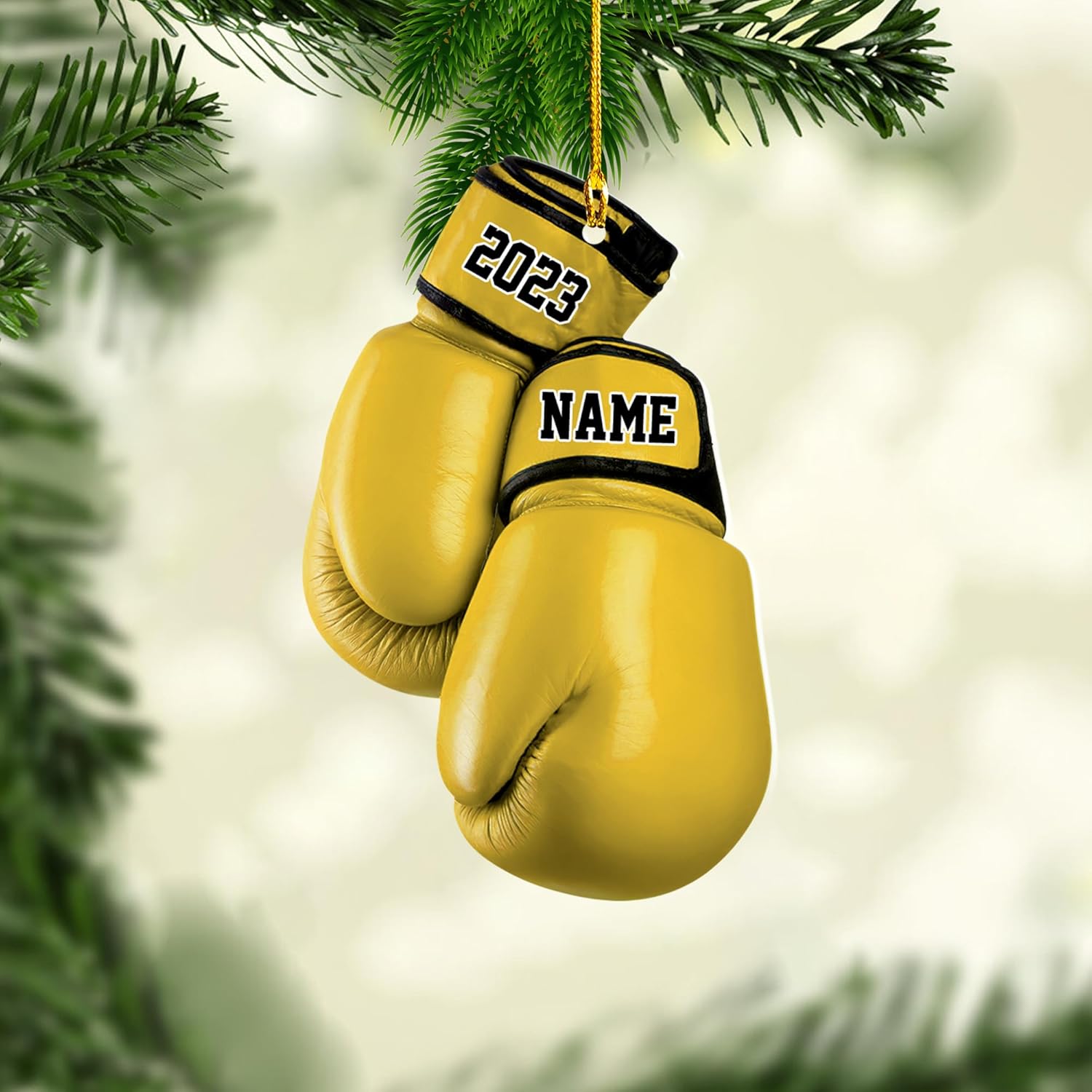 Personalized Boxing Ornament, Boxing Gloves Christmas Light Ornament, Custom Boxing Ornament, Kick Boxing Ornament, Gift for Boxing Lovers, Boxer Ornament Gift for Boxing Lovers (Boxing 4)