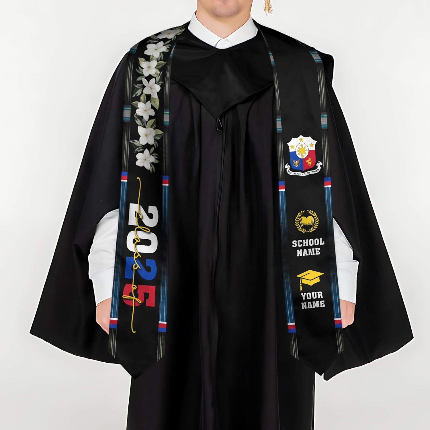 Customize Filipino Graduation Sash, Philippines Graduation Stole, Philippine Graduation Sash 2025