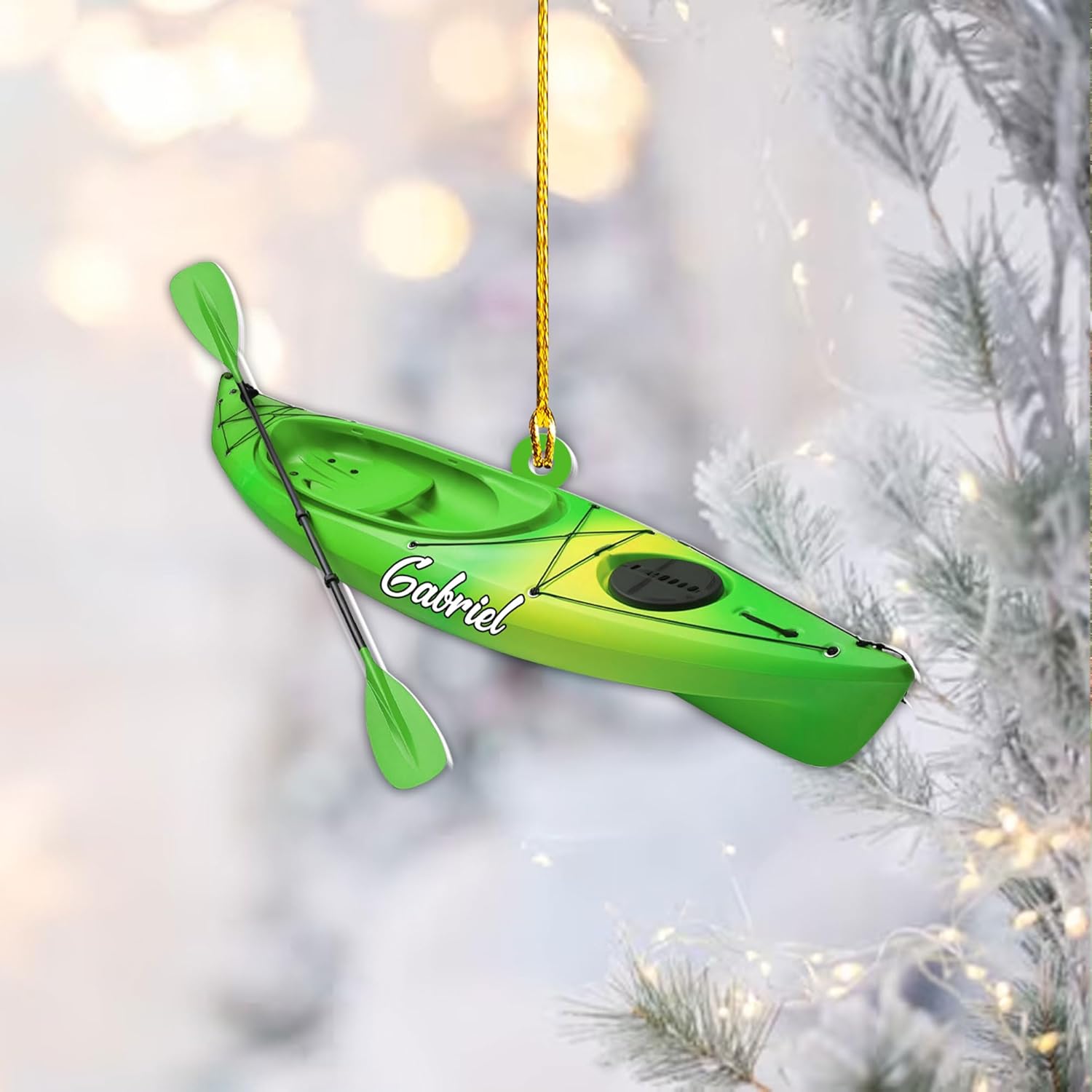 AOVL Personalized Kayak Ornament Lake Kayaking Board Ornament Kayak Gift for Christmas Tree Kayaking Christmas Ornament Kayaking Gifts Ornaments (KY6)