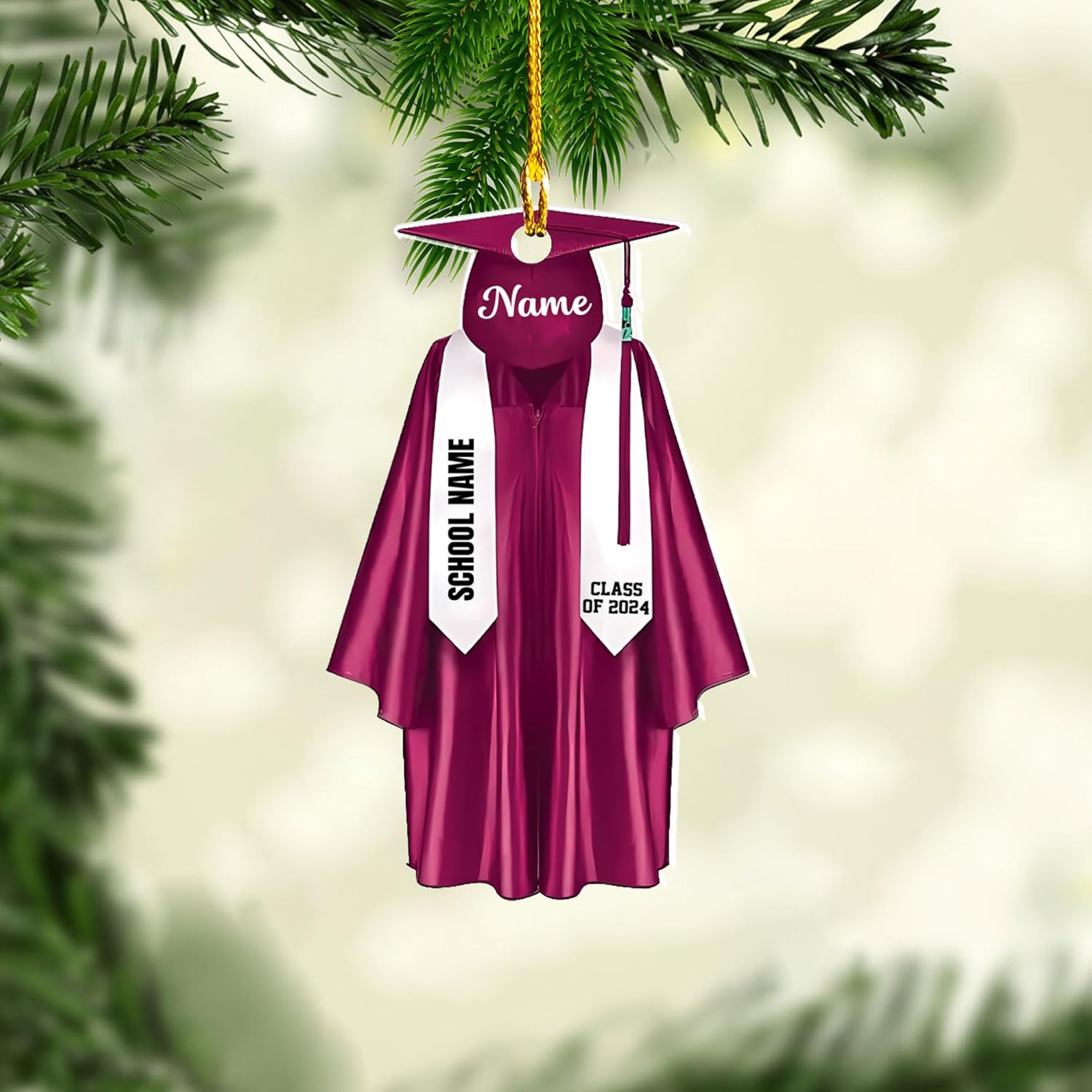 AOVL Graduation Ornament, Graduation Ornaments Class of 2023, Graduation Cap and Scroll Xmas Gift, Graduation Christmas Xmas Tree Ornaments, Gifts for Graduate, School Ornaments (DGRA5)