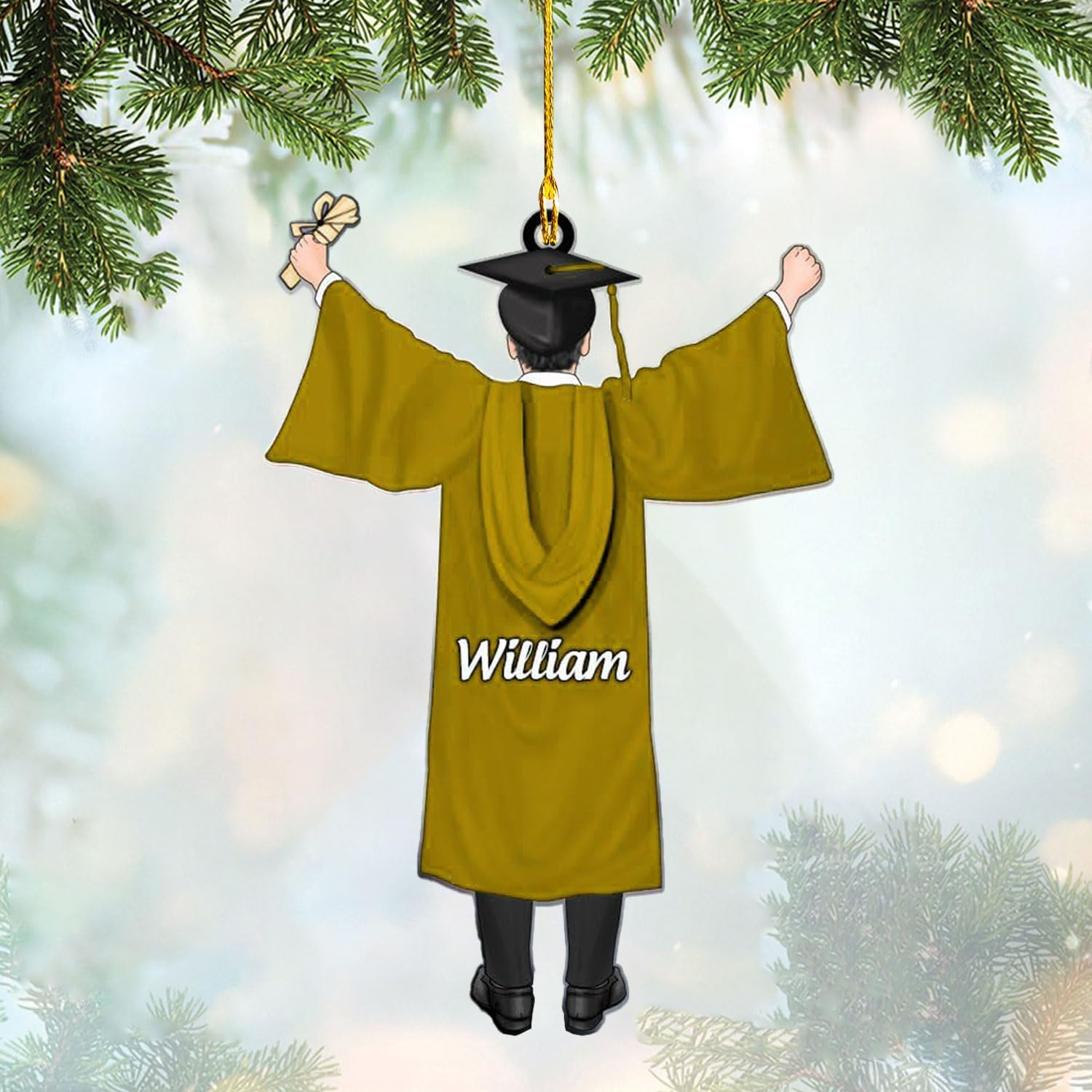 Personalized Graduation Ornaments Class of 2024 Graduation Gown Ornament Gifts Graduation Ornaments Class of 2025 College Graduation Ornaments Class of 2024 Graduate Ornament Tree Hanging Decor (G2)