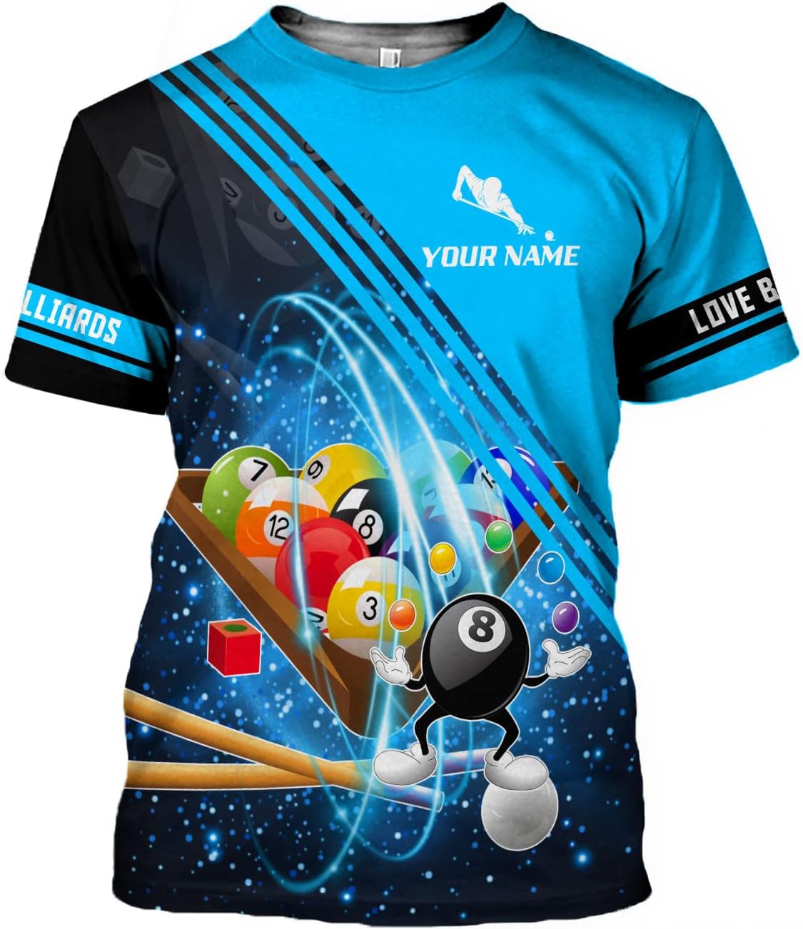 Parvii Personalized Billiards Shirt for Men, 8 Ball Pool Shirt, Billiards Gift