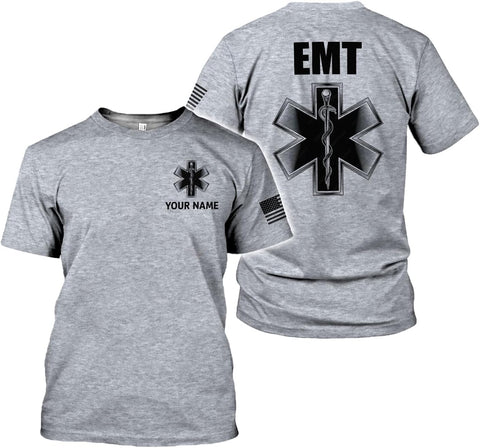 Mostefy Personalized EMT Shirt, EMS Shirt, Customized EMS Shirts,EMT Paramedic Uniform Emergency Medical Technician Shirts