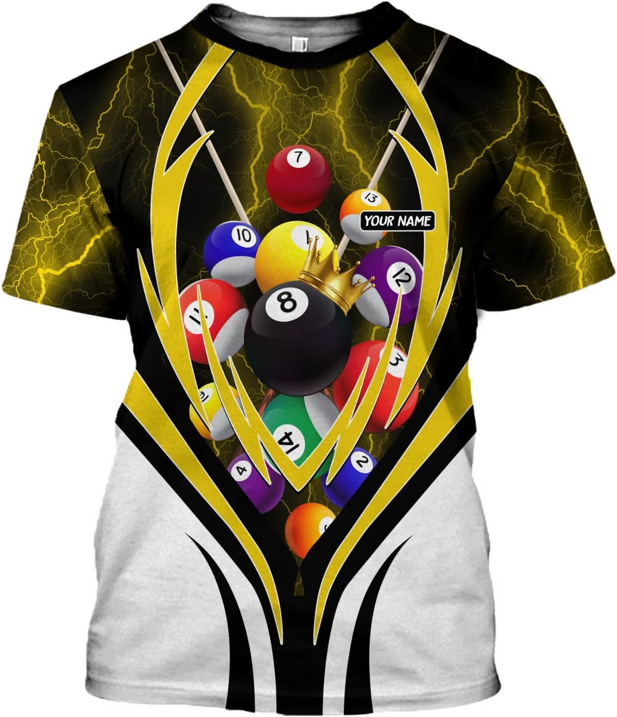 Parvii Personalized Billiards Shirt for Men, 8 Ball Pool Shirt, Billiards Gift