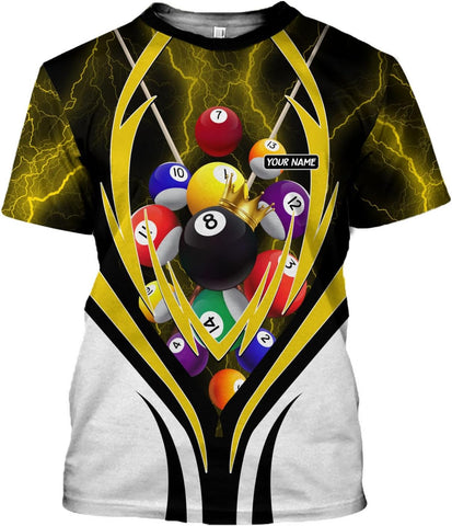 Parvii Personalized Billiards Shirt for Men, 8 Ball Pool Shirt, Billiards Gift