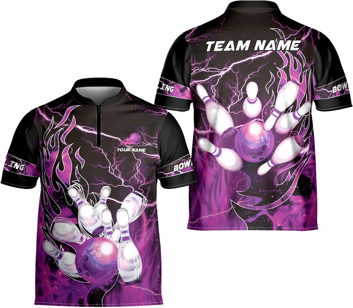 Artparel Personalized Name Bowling Jersey 3D, Custom Bowling Shirts for Team, Bowling Shirt Unisex for Men & Women