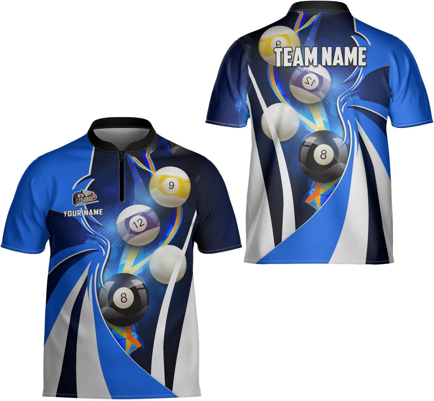 Ligthuy Personalized Billiard Jersey 3D, 8 Ball Shirt, Billiards Shirts for Men, Billiard Gifts for Men and Women S-5XL