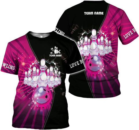 Mostprints Personalized Name Bowling Shirts for Men and Women 3D, Bowling Shirts for Team Bowling, Bowling Shirts Gift