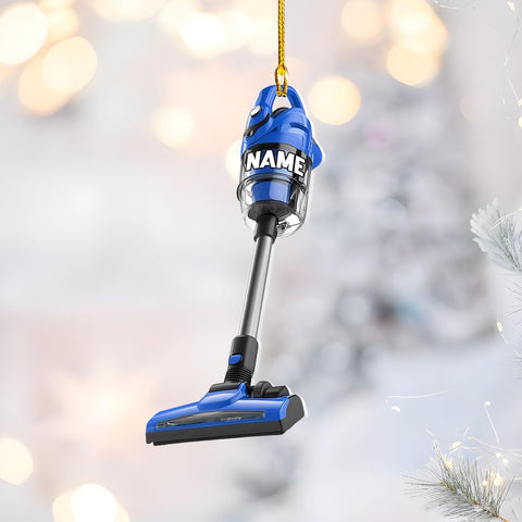 Customized Vacuum Cleaner Christmas Ornament, Cleaning Tools Ornament for Christmas Tree, Gift for Housewife Housekeeper, Holiday Xmas Tree Hanging Decor for Mom Woman Wife (Acrylic, Style 4)