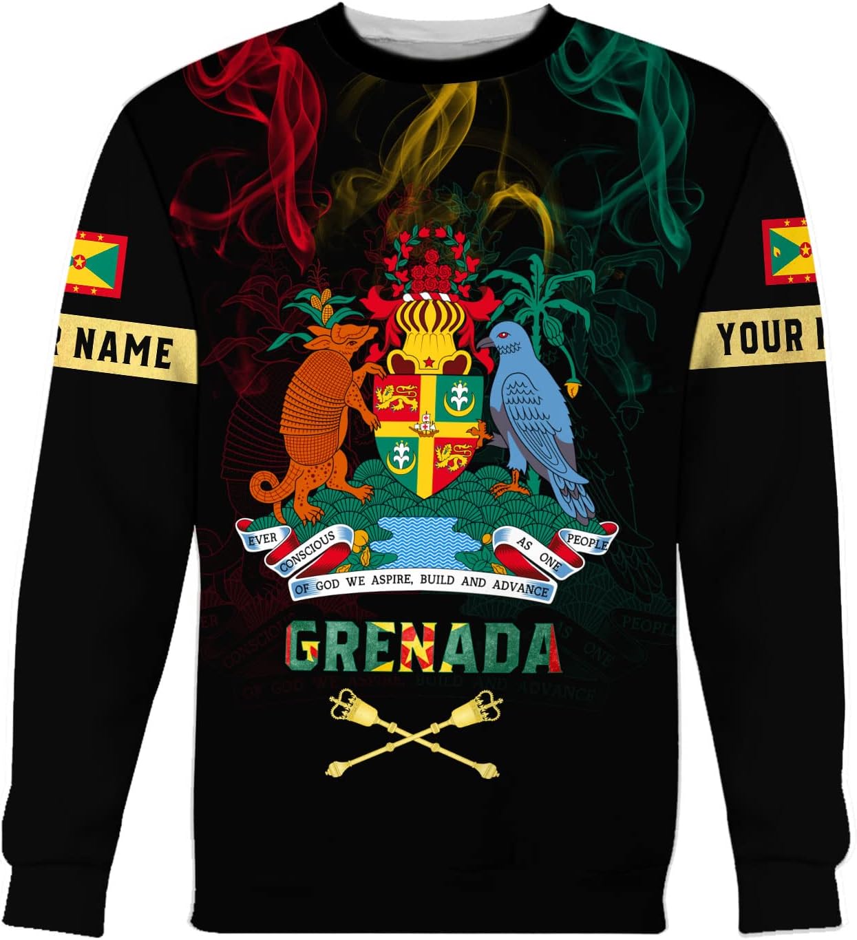 Podagree Personalized Grenada T-Shirt 3D, Proud Grenadan Tshirt, Grenada Flag Grenadian Pride Grenadian Heritage Shirt