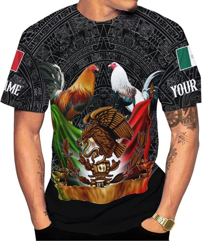 Mostefy Personalized Name Mexican Shirt for Soccer Fans, Unisex XL Multicolor Eagle Flag Shirt, 3D All-Over Print Hoodie for Men & Women