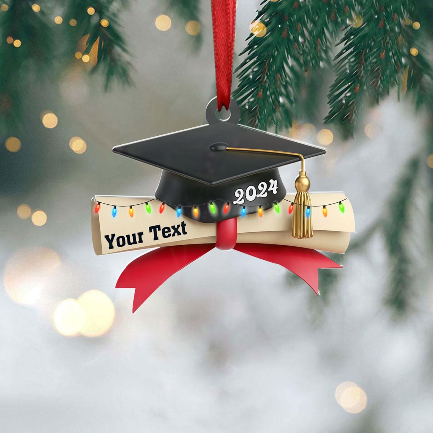 AOVL Graduation Ornament, Graduation Ornaments Class of 2023, Graduation Cap and Scroll Xmas Gift, Graduation Christmas Xmas Tree Ornaments, Gifts for Graduate, School Ornaments (HGRA5)