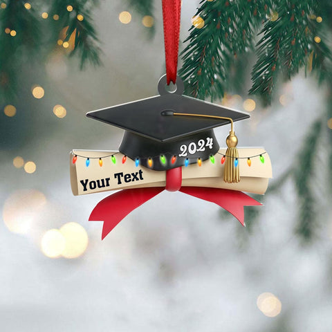 AOVL Graduation Ornament, Graduation Ornaments Class of 2023, Graduation Cap and Scroll Xmas Gift, Graduation Christmas Xmas Tree Ornaments, Gifts for Graduate, School Ornaments (HGRA5)