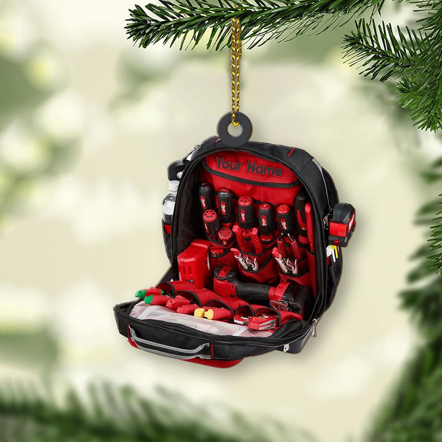 Artparel Personalized Electrician Ornament, Electrician Tool Bag Outfit Christmas Ornament, Electrician Gift Christmas Ornament, Gifts for Electrician Lovers, Electrician Outfit Christmas Ornament