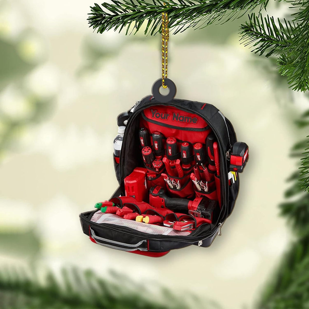 Artparel Personalized Electrician Ornament, Electrician Tool Bag Outfit Christmas Ornament, Electrician Gift Christmas Ornament, Gifts for Electrician Lovers, Electrician Outfit Christmas Ornament