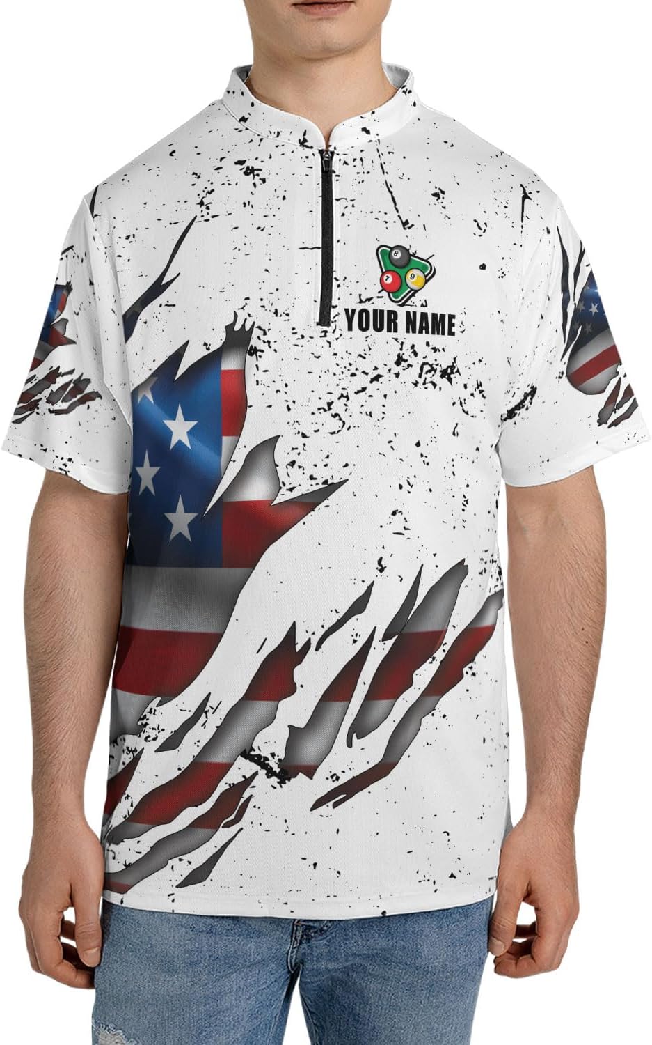 Artparel Personalized Billiard Jersey 3D Billiard Shirts for Men Billiard Bowling Jersey Billiards 9 Ball Pool Shirts for Men