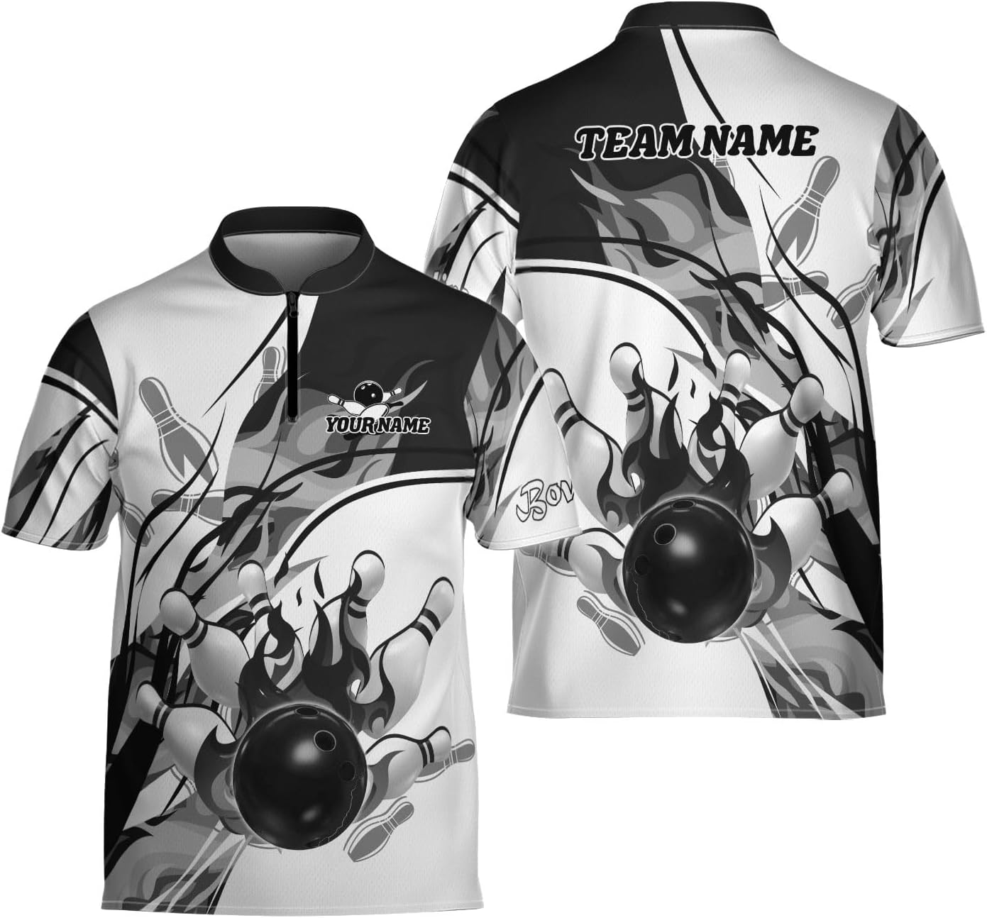 Ligthuy Personalized Bowling Jersey 3D, Bowling Shirts for Team, Bowling Shirt Unisex for Men Women, Bowling Shirts for Men