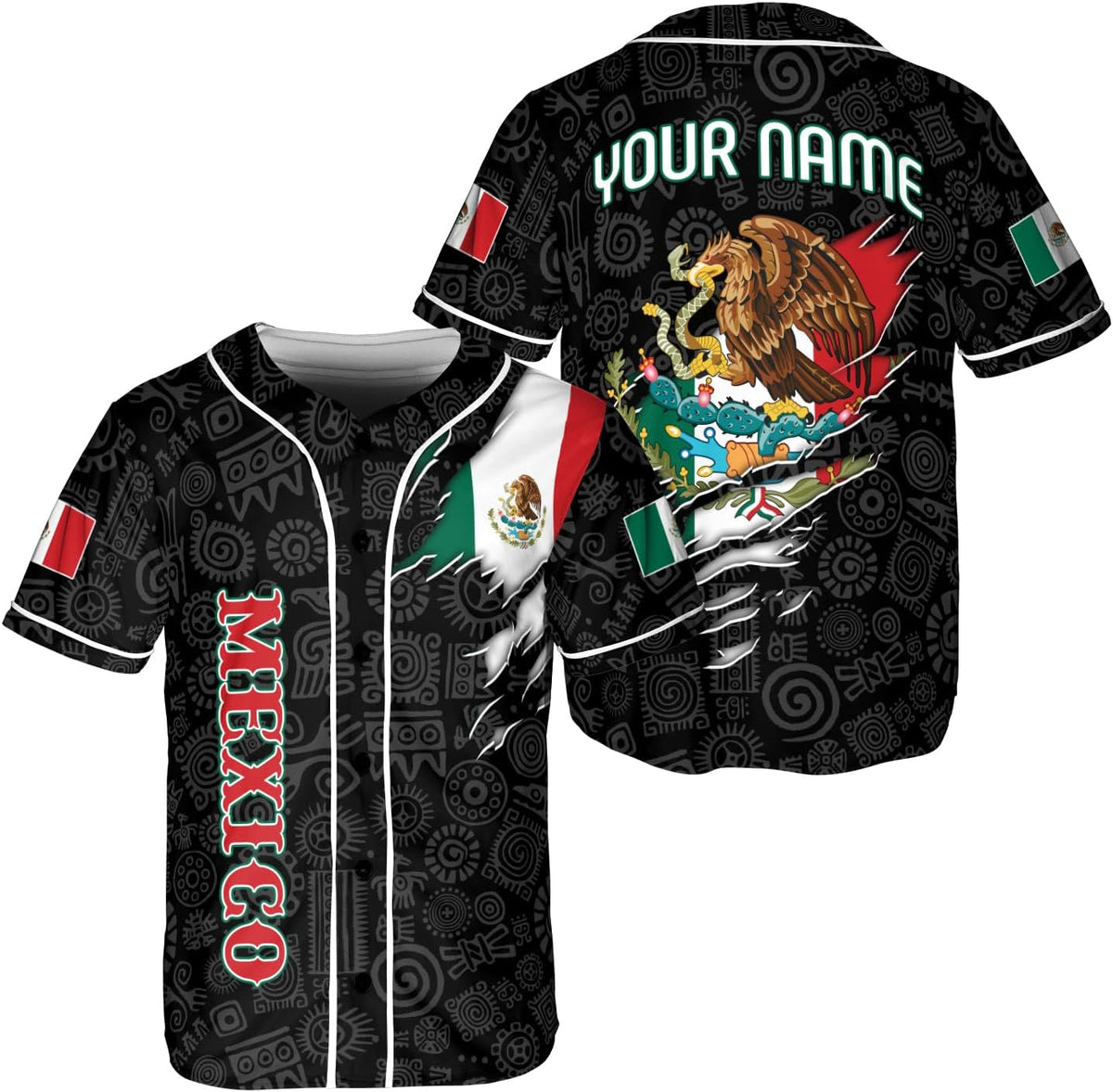 RoyalBro Personalized Mexico Baseball Jersey, Mexican Jersey for Men & Women, Mexican Flag Jersey, Mexico Shirt Camisa