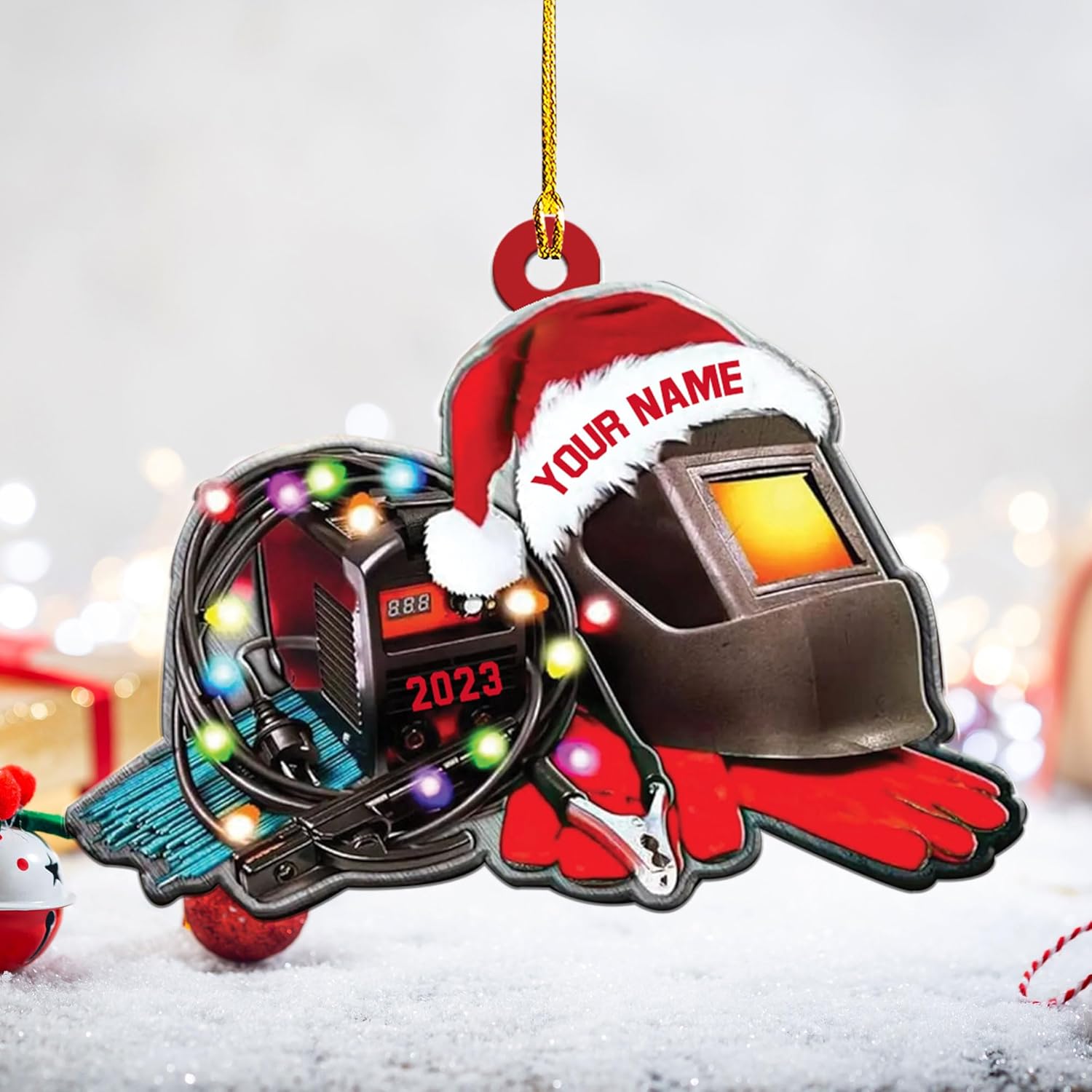 mostprints Personalized Welder Ornament, Custom Welder Ornaments Welding Ornaments Flat Two Sided Hanging Plastic Ornaments Welder Gift Christmas Ornament Hanging Decorations Ornament (WD3)