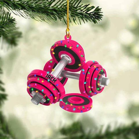AOVL Personalized Weight Plate Ornament Weight Ornament Fitness Gift for Gym Ornament Merry Liftmas Christmas Hanging Ornaments Weight Plates Ceramic Ornament (DF1)