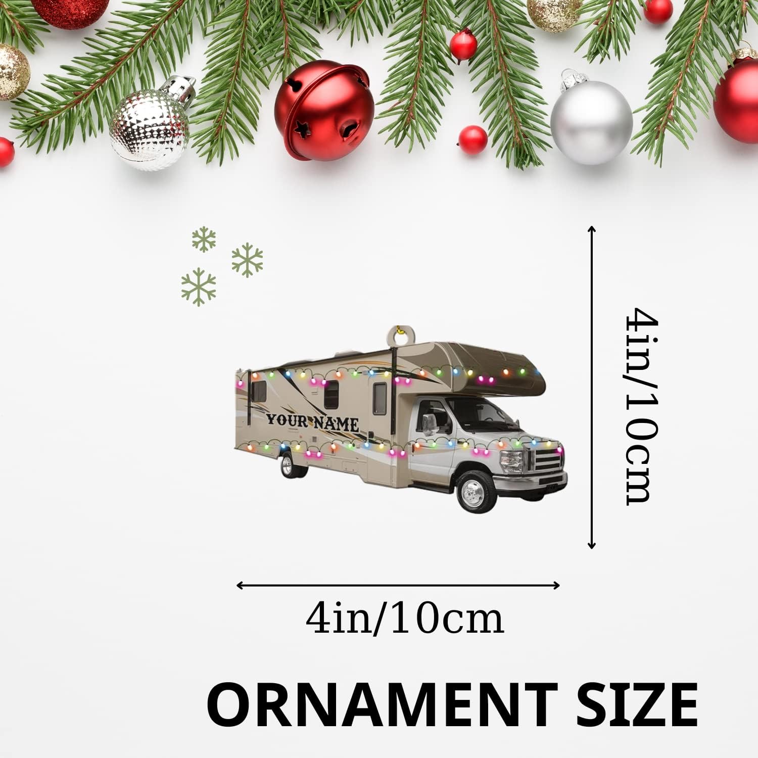 Personalized Camping Ornament, Camping Wood Plastic Ornament Travel Trailer Shaped Acrylic Ornament, Gifts for Camping Lovers, Him, Her, Camping Christmas Ornament, Christmas Tree Decor (CP9)