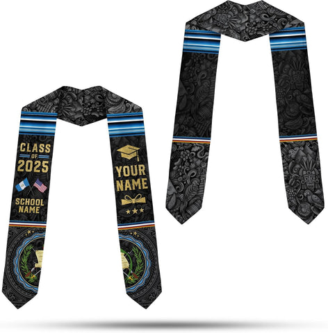 Pretyprints Custom Guatemalan Graduation Sash Custom Guatemalan American Flag Graduation Sash 2025 Guatemala Graduation Stole