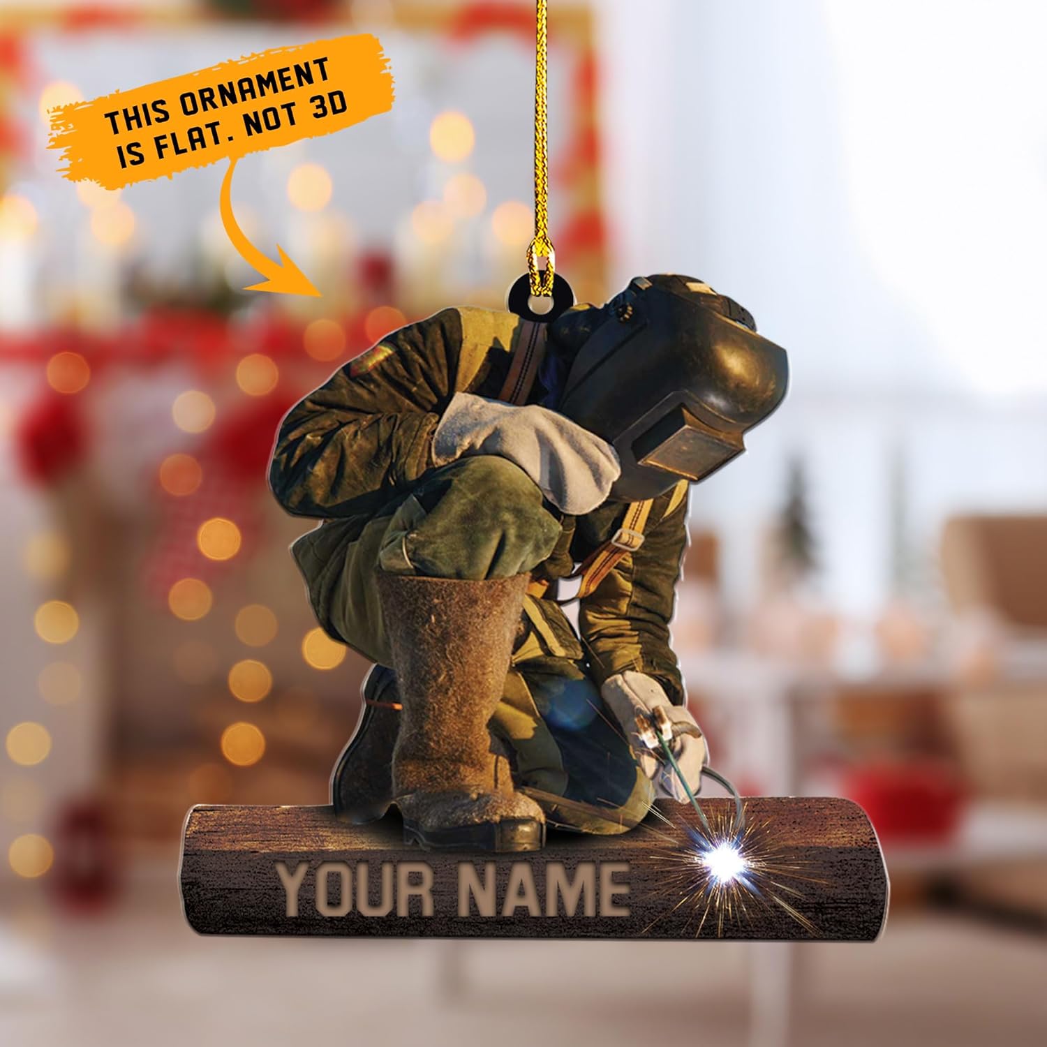 mostprints Personalized Welder Ornament, Custom Welder Ornaments Welding Ornaments Flat Two Sided Hanging Plastic Ornaments Welder Gift Christmas Ornament Hanging Decorations Ornament (WD2)