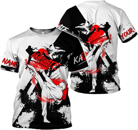 Personalized Karate 3D Tshirt Cool Karate Gift for Boys Girls Karate Lovers T-Shirt Karate Shirts Uniform S-5XL (HD286)