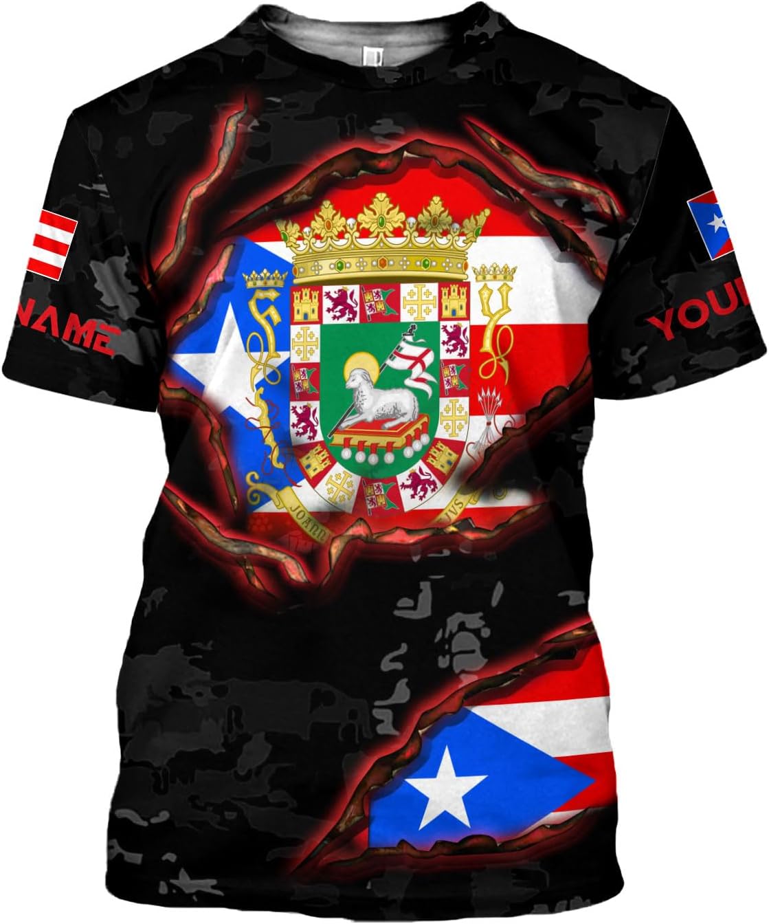 Mostprints Personalized Name Puerto Rico Shirt, Customized Puerto Rico Shirts for Men and Women, Puerto Rico Flag T-Shirt3