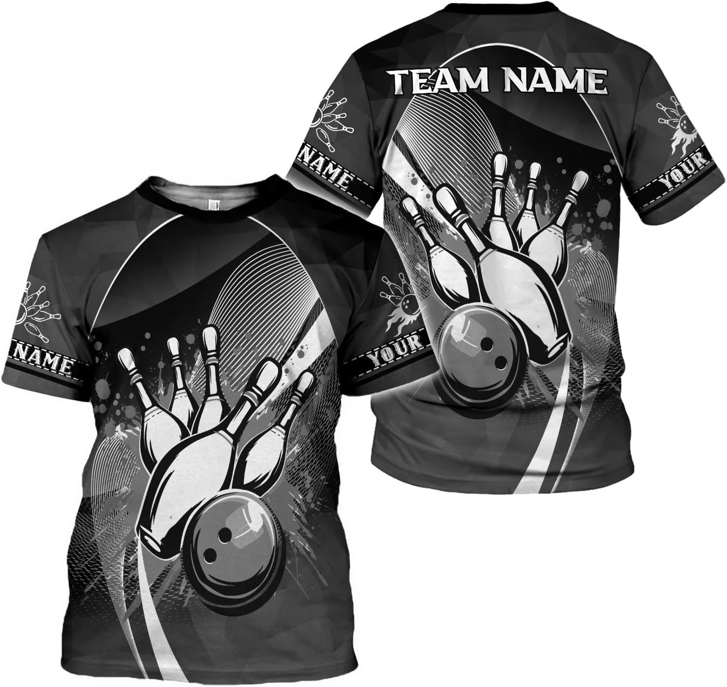 Rivelus Personalized Name Bowling Shirts for Men and Women 3D, Bowling Shirts for Team Bowling, Bowling Shirts Gift